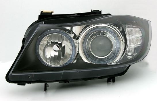 Φανάρια εμπρός angel eyes για BMW E90(2005-2009) – μαύρα , χωρίς λάμπες (Η7) – σετ 2τμχ.