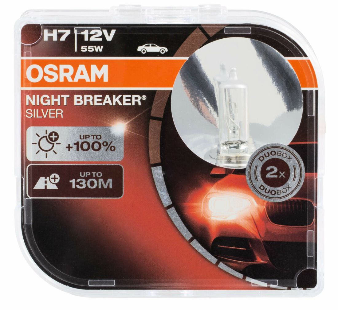 Λάμπα αλογόνου H7 Osram Night Braker Silver  – 2 τμχ. καρτέλα