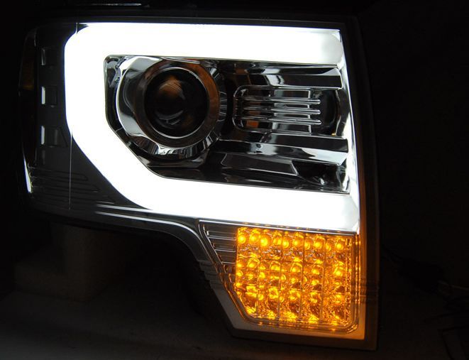 Φανάρια εμπρός για Ford F150 (2008-2014) – χρωμίου , με λάμπες (Η1) – σετ 2τμχ.