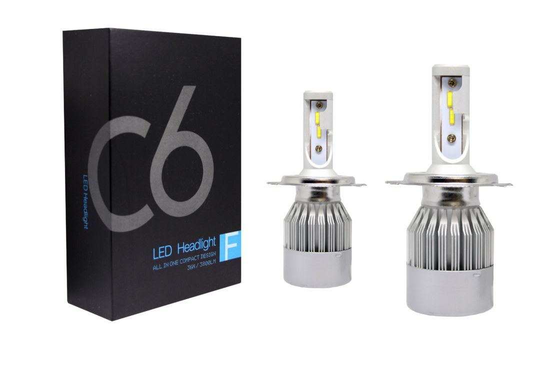 Led φώτα Η4 για μεσαία και μεγάλα φώτα – 7600 lumen , 36 Watt 6000K – 2τμχ.