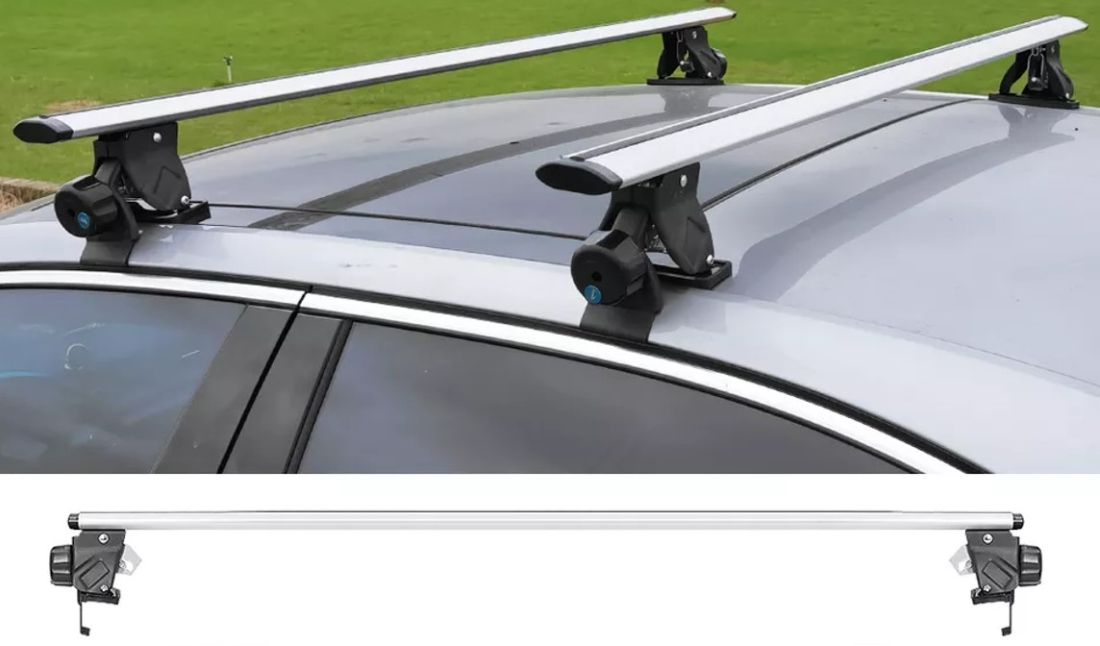 Μπάρες οροφής αλουμινίου για αυτοκίνητα χωρίς υπάρχουσες μπάρες, 135 cm με κλειδί