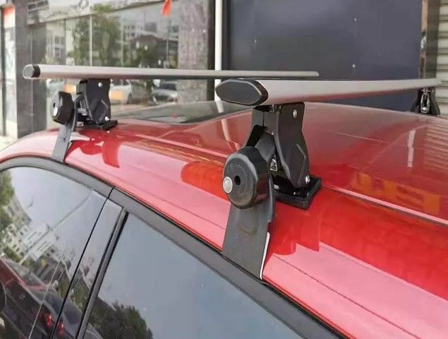 Μπάρες οροφής αλουμινίου για αυτοκίνητα χωρίς υπάρχουσες μπάρες, 135 cm με κλειδί – μάυρες – 2τμχ.